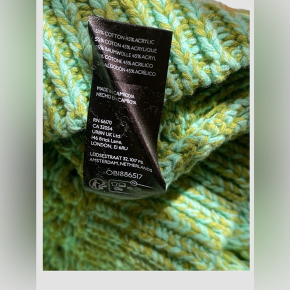 Urban Outfitters BDG Killian Quarter-Zip Pointelle Green Knit Sweater Sz M NWOT - Picture 7 of 9